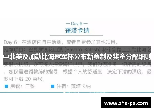 中北美及加勒比海冠军杯公布新赛制及奖金分配细则